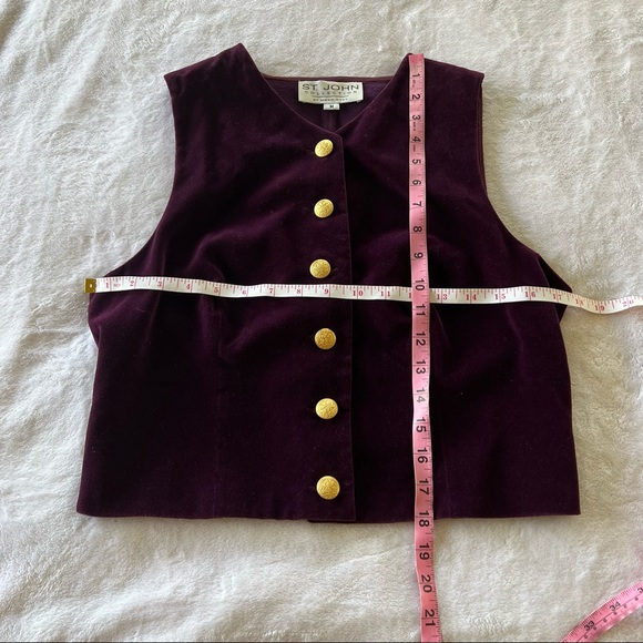 Vintage St. John Collection Marie Gray Wool Blend Vest Blazer - Picture 7 of 7